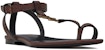 (W) Sandal Saint Laurent Cassandra 'Coklat Gelap' 632446DWETT6023