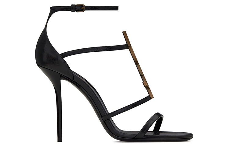 Order (W) Saint Laurent Sandal Heels Cassandra Kulit Hitam 6301091Q0TT1000