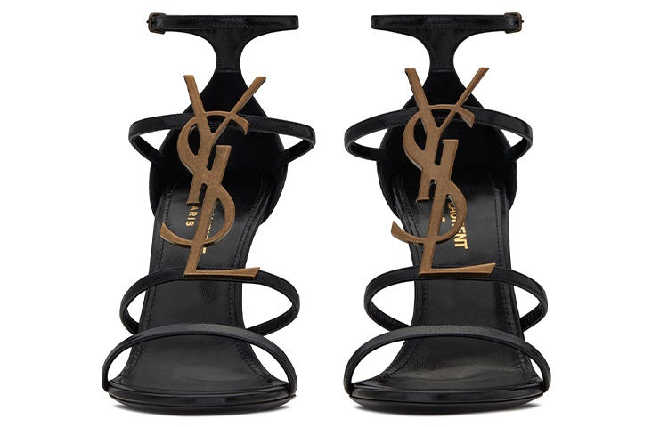 Shop (W) Saint Laurent Sandal Heels Cassandra Kulit Hitam 6301091Q0TT1000