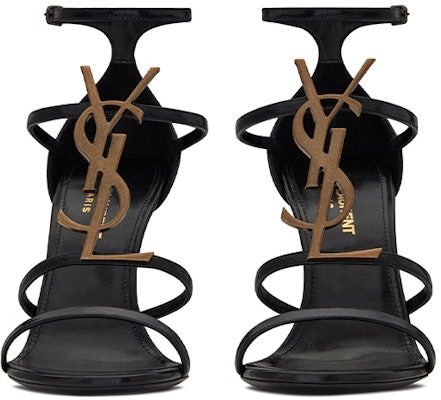 (Women) Saint Laurent Cassandra Sandal Heels Black Leather 6301091Q0TT1000 Shop (Women) Saint Laurent Cassandra Sandal Heels Black Leather 6301091Q0TT1000