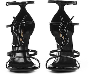 (W) 圣罗兰Cassandra黑色漆皮高跟凉鞋 6301090NPVV1000 Shop (W) 圣罗兰Cassandra黑色漆皮高跟凉鞋 6301090NPVV1000