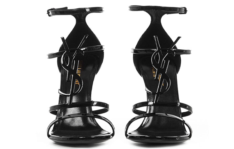 Purchase (W) Saint Laurent Cassandra Sandalen Hakken Zwart Lakleer 6301090NPVV1000