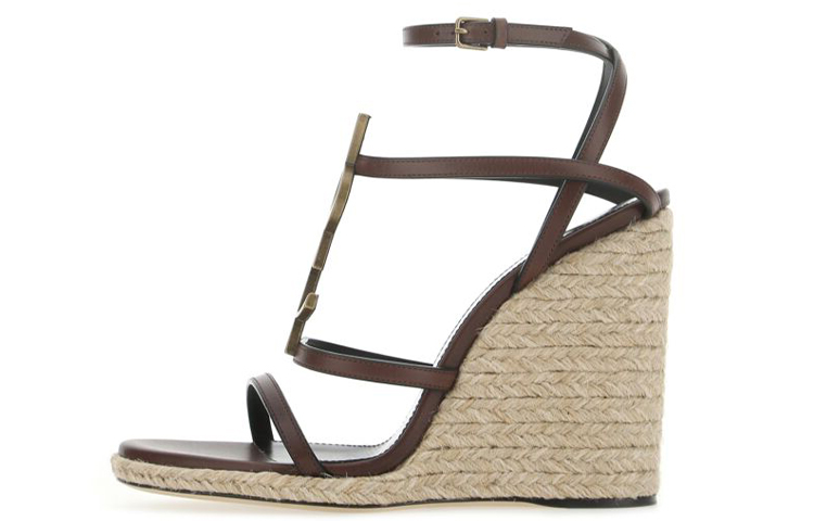 (Women) Saint Laurent Cassandra Wedge 'Brown' 5705990MUTT6023