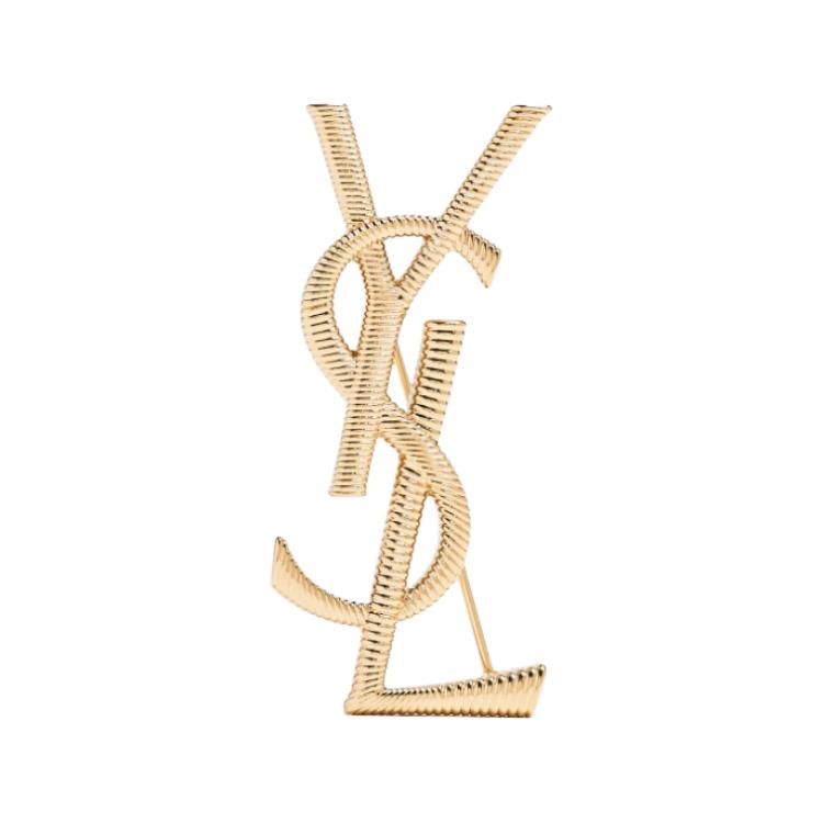 (Women) SAINT LAURENT Cassandre Solid Gold Metal Brooch for Women - Gold 804317Y15008030 圖 2