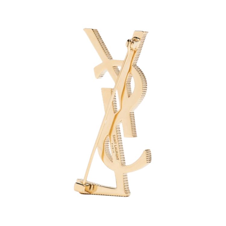 (Women) SAINT LAURENT Cassandre Solid Gold Metal Brooch for Women - Gold 804317Y15008030 圖 3