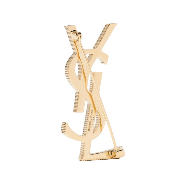 (Women) SAINT LAURENT Cassandre Solid Gold Metal Brooch for Women - Gold 804317Y15008030 圖 4