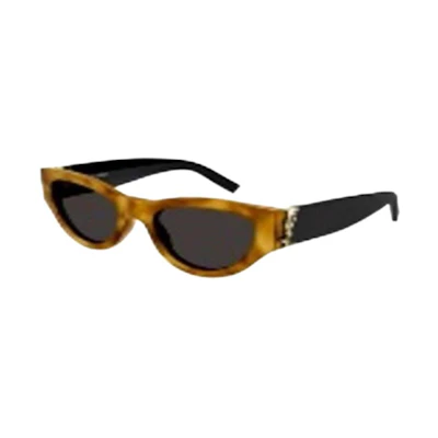 (Women) SAINT LAURENT Cat-Eye Logo Engraved Tortoiseshell Sunglasses. SL M94/F 004