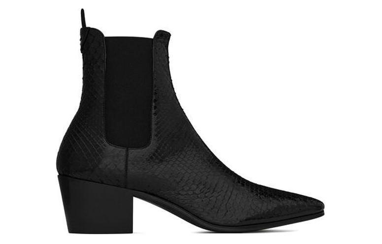 Order (W) Saint Laurent Chelsea Enkellaars ''Zwarte Elastische Zijpanelen'' 669165L4J001000