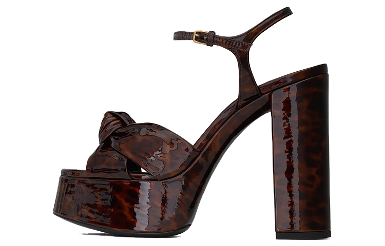 (Women) Saint Laurent Comfortable Casual Patent Leather Sandal 'Red Black' 606713AAARN2094