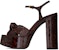 (W) Saint Laurent Sandal Kulit Lakar Kasual 'Merah Hitam' Selesa 606713AAARN2094