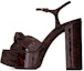Buy (W) Saint Laurent Sandal Kulit Lakar Kasual 'Merah Hitam' Selesa 606713AAARN2094