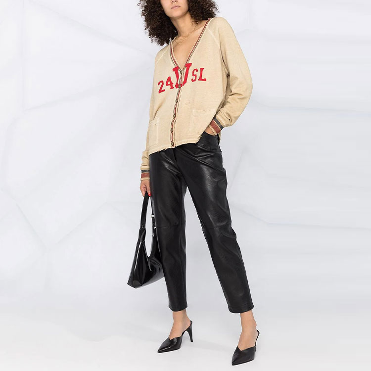 Lookbook (Women) Saint Laurent Distressed Knit Sweater Women’s Light Brown 631055YBWM29784