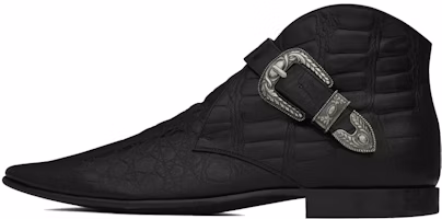(Women) Saint Laurent Dixon Western Buckle Boot 'Crocodile Embossed Black' 66806125S001000 (Women) Saint Laurent Dixon Western Buckle Boot 'Crocodile Embossed Black' 66806125S001000