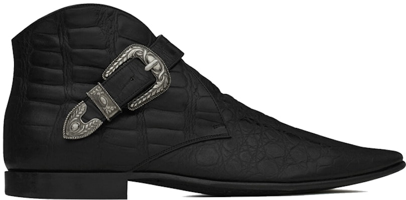 (Women) Saint Laurent Dixon Western Buckle Boot 'Crocodile Embossed Black' 66806125S001000 Order (Women) Saint Laurent Dixon Western Buckle Boot 'Crocodile Embossed Black' 66806125S001000