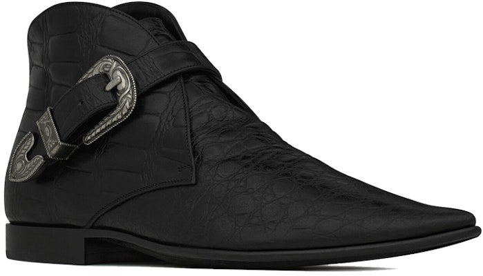 (Women) Saint Laurent Dixon Western Buckle Boot 'Crocodile Embossed Black' 66806125S001000 Lookbook (Women) Saint Laurent Dixon Western Buckle Boot 'Crocodile Embossed Black' 66806125S001000