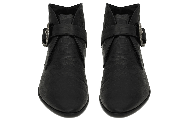 (W) Saint Laurent Dixon Western Buckle Boot 'Crocodile Embossed Black' 圖 4