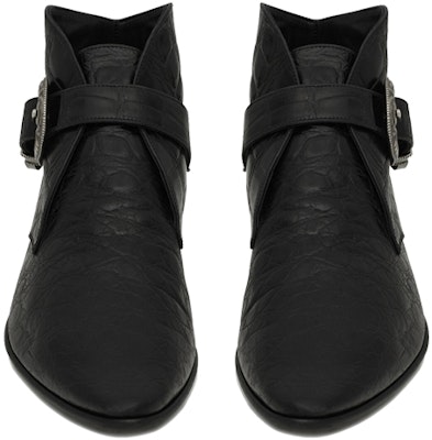 (Women) Saint Laurent Dixon Western Buckle Boot 'Crocodile Embossed Black' 66806125S001000 Shop (Women) Saint Laurent Dixon Western Buckle Boot 'Crocodile Embossed Black' 66806125S001000