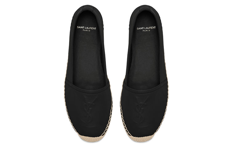 Shop (W) Saint Laurent Espadrille Logo 'Hitam' 458573-B3400-1000