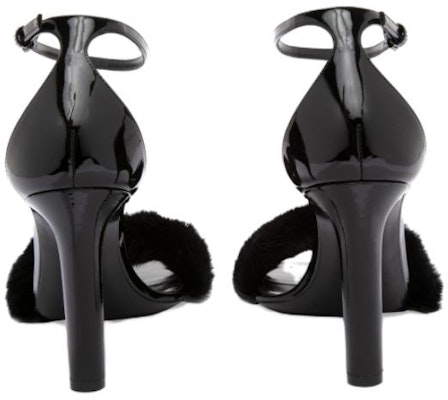 (Women) Saint Laurent Fashion Sandals 'Black Patent and Mink Fur' 631009E0E101000 Shop (Women) Saint Laurent Fashion Sandals 'Black Patent and Mink Fur' 631009E0E101000
