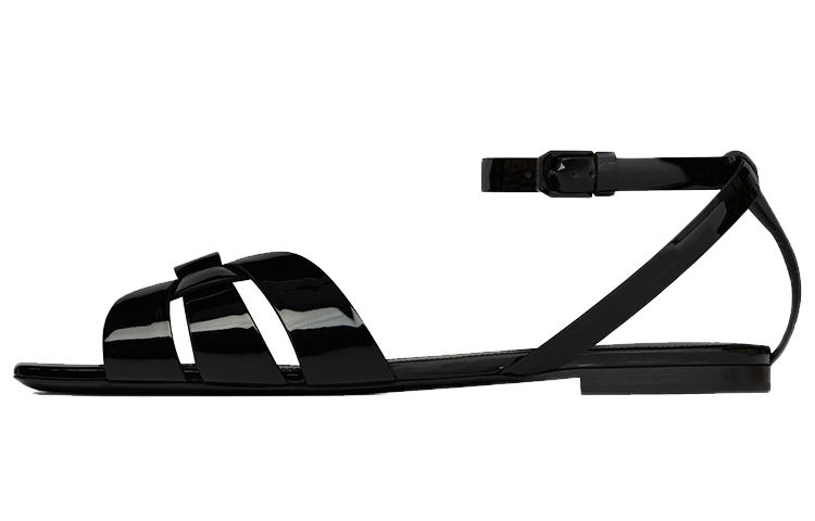 (Women) Saint Laurent Flat Sandal 'Patent Black' 620090B8I001000