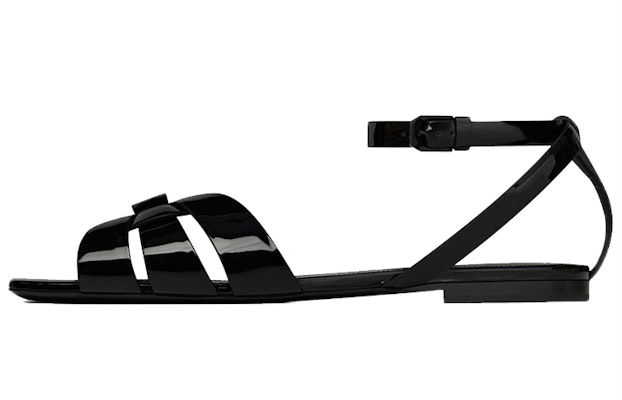 (Women) Saint Laurent Flat Sandal 'Patent Black' 620090B8I001000 Buy (Women) Saint Laurent Flat Sandal 'Patent Black' 620090B8I001000