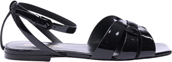 (Women) Saint Laurent Flat Sandal 'Patent Black' 620090B8I001000 (Women) Saint Laurent Flat Sandal 'Patent Black' 620090B8I001000