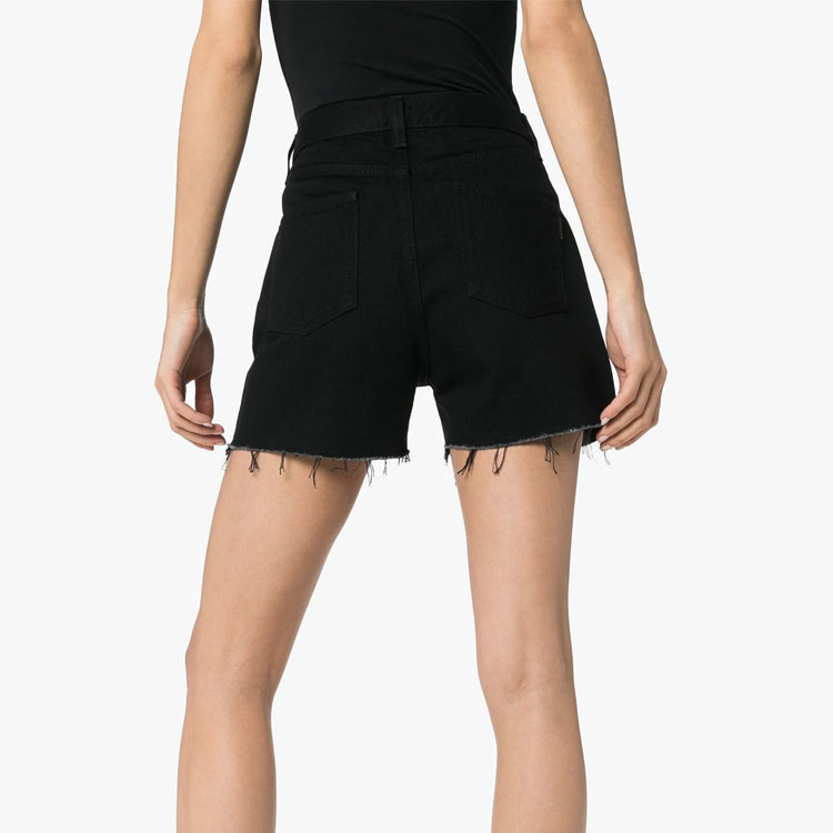 Shop (W) Saint Laurent Seluar Pendek Denim Hitam Vintage Wanita 611755YF8991220