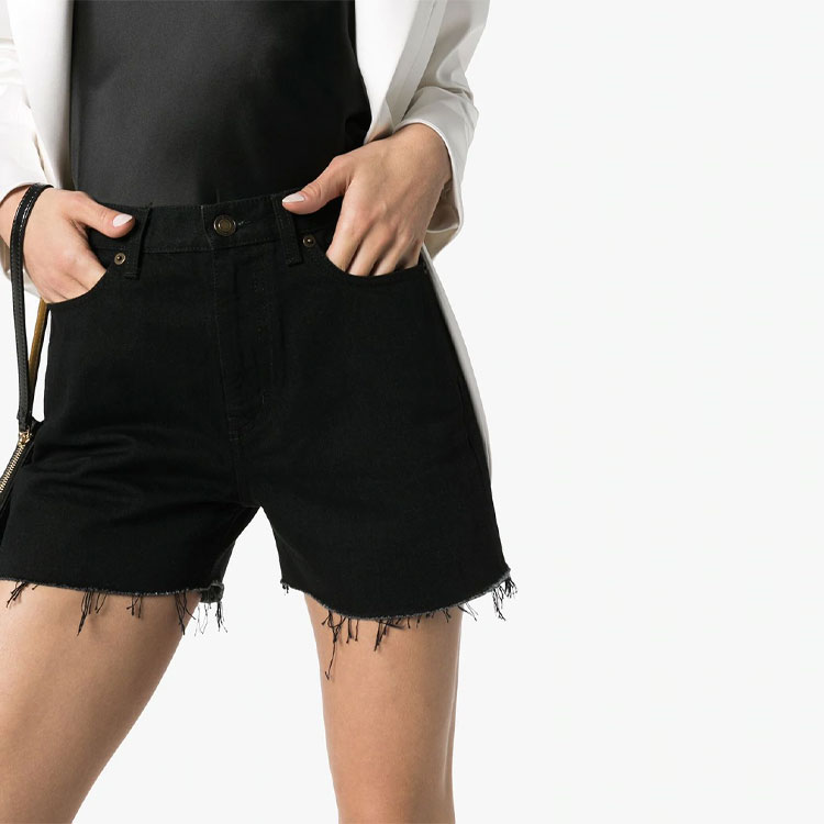 Purchase (W) Saint Laurent Seluar Pendek Denim Hitam Vintage Wanita 611755YF8991220