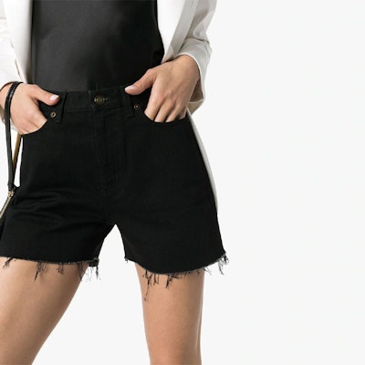 (W) Saint Laurent Seluar Pendek Denim Hitam Vintage Wanita 611755YF8991220 Purchase (W) Saint Laurent Seluar Pendek Denim Hitam Vintage Wanita 611755YF8991220