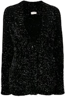 (Women) SAINT LAURENT FW19 Black Metallic V-Neck Knit Sweater 581983YAFP21081 (Women) SAINT LAURENT FW19 Black Metallic V-Neck Knit Sweater 581983YAFP21081