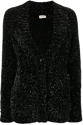 (Women) SAINT LAURENT FW19 Black Metallic V-Neck Knit Sweater 581983YAFP21081 Order (Women) SAINT LAURENT FW19 Black Metallic V-Neck Knit Sweater 581983YAFP21081