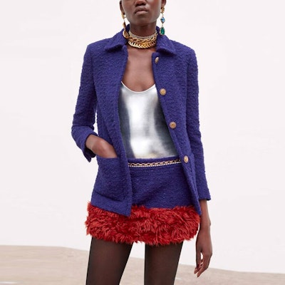 (W) SAINT LAURENT FW21 Jaket Biru Single-Breasted dengan Lapel. 668536Y7D305102 Shop (W) SAINT LAURENT FW21 Jaket Biru Single-Breasted dengan Lapel. 668536Y7D305102