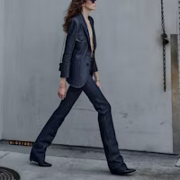 Shop (W) 聖羅蘭 FW21 深藍色棉質直筒長牛仔褲 688345Y5E534380