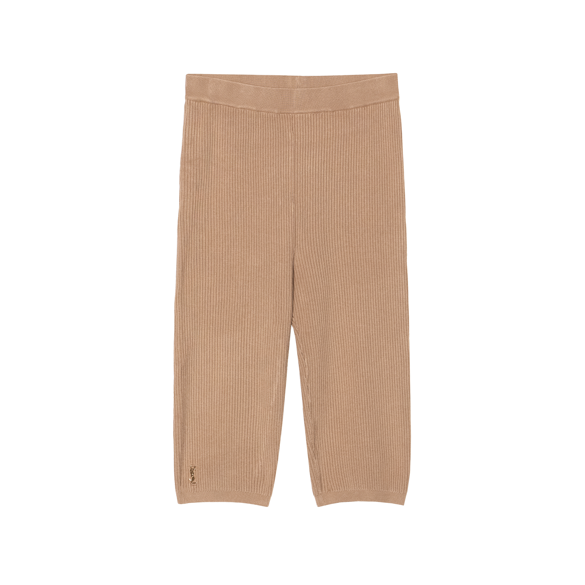 (Women) SAINT LAURENT FW21  Logo Patch Shorts Brown. 657443Y75BE5557