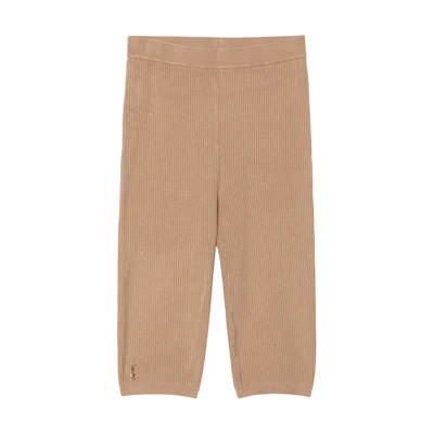 (Women) SAINT LAURENT FW21 Logo Patch Shorts Brown. 657443Y75BE5557
