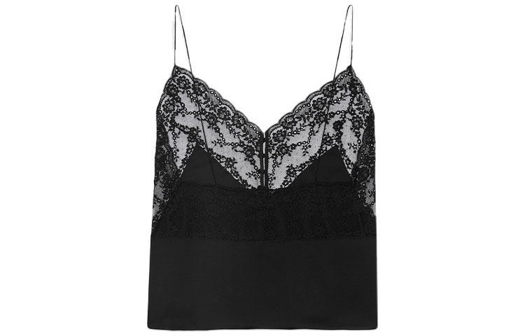 Order (W) SAINT LAURENT FW21 黑色蕾絲吊帶背心 648880Y7B201000