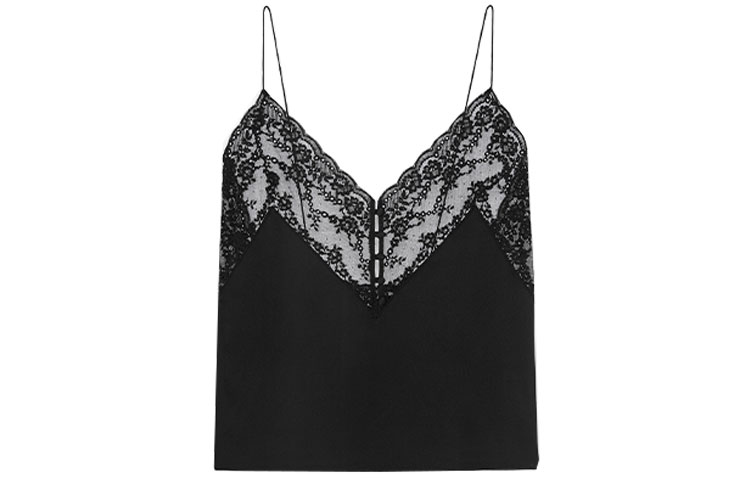 Lookbook (W) SAINT LAURENT FW21 黑色蕾絲吊帶背心 648880Y7B201000