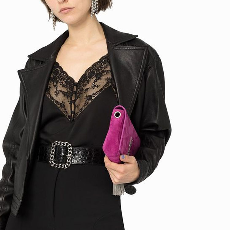 Shop (W) SAINT LAURENT FW21 黑色蕾絲吊帶背心 648880Y7B201000