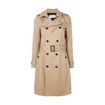 (Women) Saint Laurent FW21 Brown Classic Belted Trench Coat. 507530Y039W9772