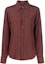 Buy (Women) SAINT LAURENT FW21 Button-Up Solid Long Sleeve Shirt Women Marron Red 663493Y100W6104