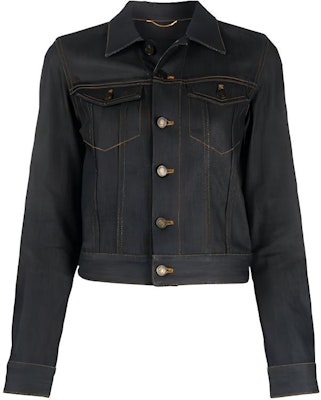 (Women) SAINT LAURENT FW21 Contrast Stitch Cropped Denim Jacket Women’s Blue 572367YG8064020 Buy (Women) SAINT LAURENT FW21 Contrast Stitch Cropped Denim Jacket Women’s Blue 572367YG8064020