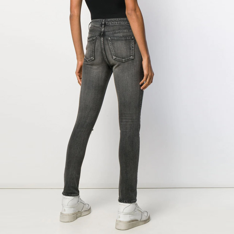 (Women) SAINT LAURENT FW21 Distressed Skinny Jeans Grey. 602798YW5001280 圖 4