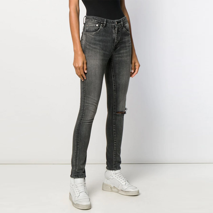(Women) SAINT LAURENT FW21 Distressed Skinny Jeans Grey. 602798YW5001280 圖 5