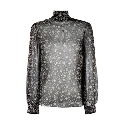 (Women) Saint Laurent FW21 Floral Print Shirt Brown. 660870Y5D082151