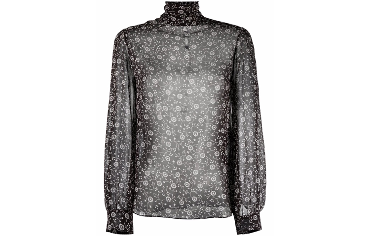 Order (W) Saint Laurent FW21 花卉印花襯衫棕色。 660870Y5D082151