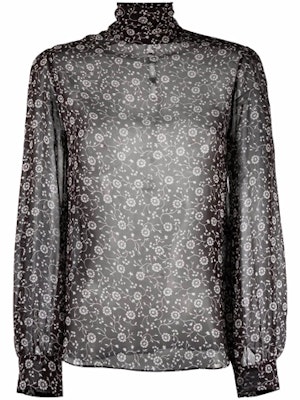 (W) Saint Laurent FW21 花卉印花襯衫棕色。 660870Y5D082151 Order (W) Saint Laurent FW21 花卉印花襯衫棕色。 660870Y5D082151