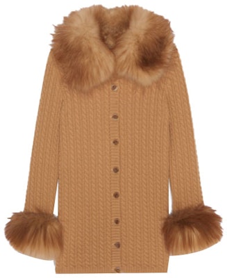 (Women) SAINT LAURENT FW21 Fox Fur Knit Wool Cardigan Long Sleeve Dress Beige Women 663425Y75DJ2600 Order (Women) SAINT LAURENT FW21 Fox Fur Knit Wool Cardigan Long Sleeve Dress Beige Women 663425Y75DJ2600