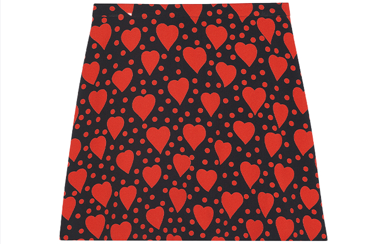 Order (W) Saint Laurent FW21 Skirt Mini Wanita Cetakan Hati Kasual. 647997Y3C911008