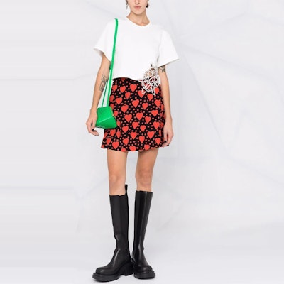 (W) Saint Laurent FW21 Skirt Mini Wanita Cetakan Hati Kasual. 647997Y3C911008 Shop (W) Saint Laurent FW21 Skirt Mini Wanita Cetakan Hati Kasual. 647997Y3C911008