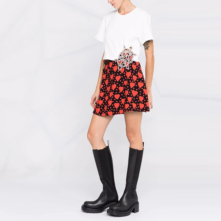 Details for (W) Saint Laurent FW21 Skirt Mini Wanita Cetakan Hati Kasual. 647997Y3C911008